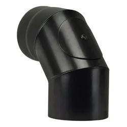 Curva canna fumaria (15cm) A 90 Ispezionabile PLUS LIGHT Nero opaco NNO1508