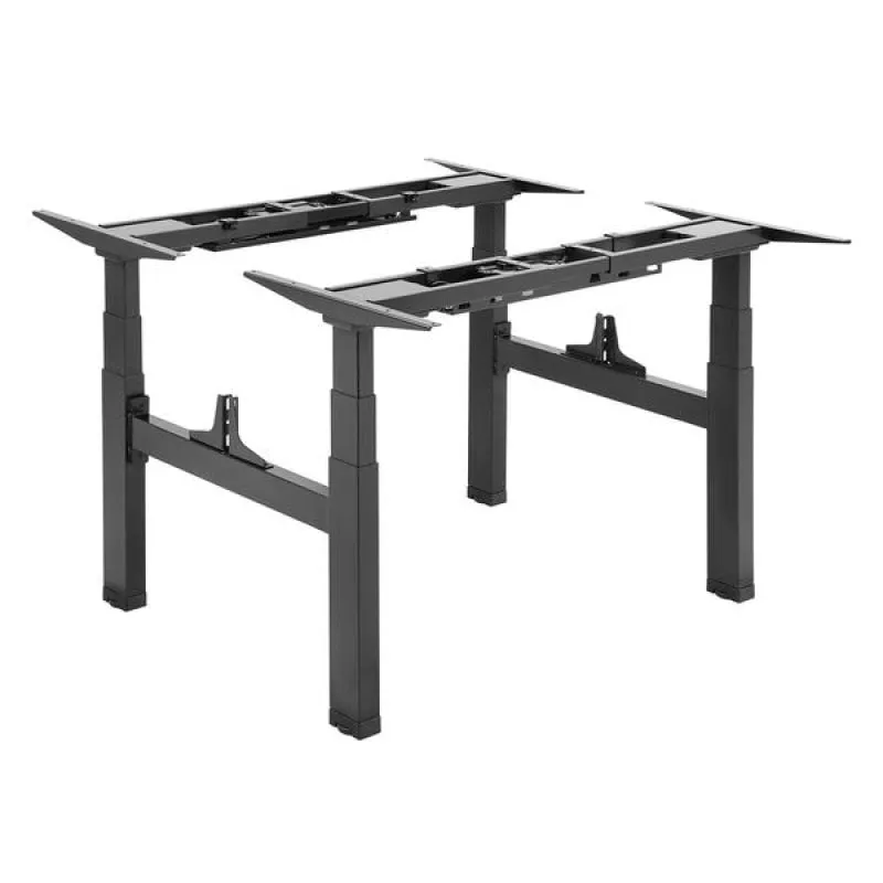 Base da scrivania doppia sollevabile motorizzata Kimex con altezza regolabile 62-128 cm Nera