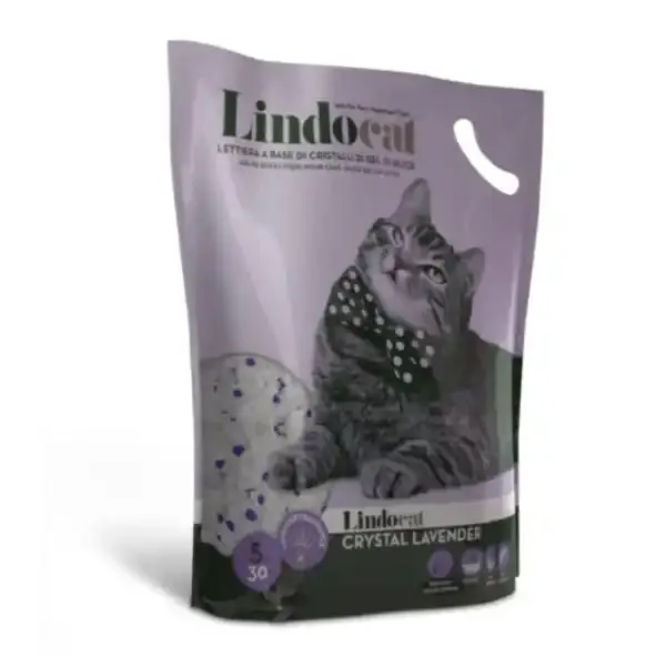 Lindocat Crystal lettiera ultra assorbente in gel di silice profumata 16 lt (6,5 kg) Lavanda