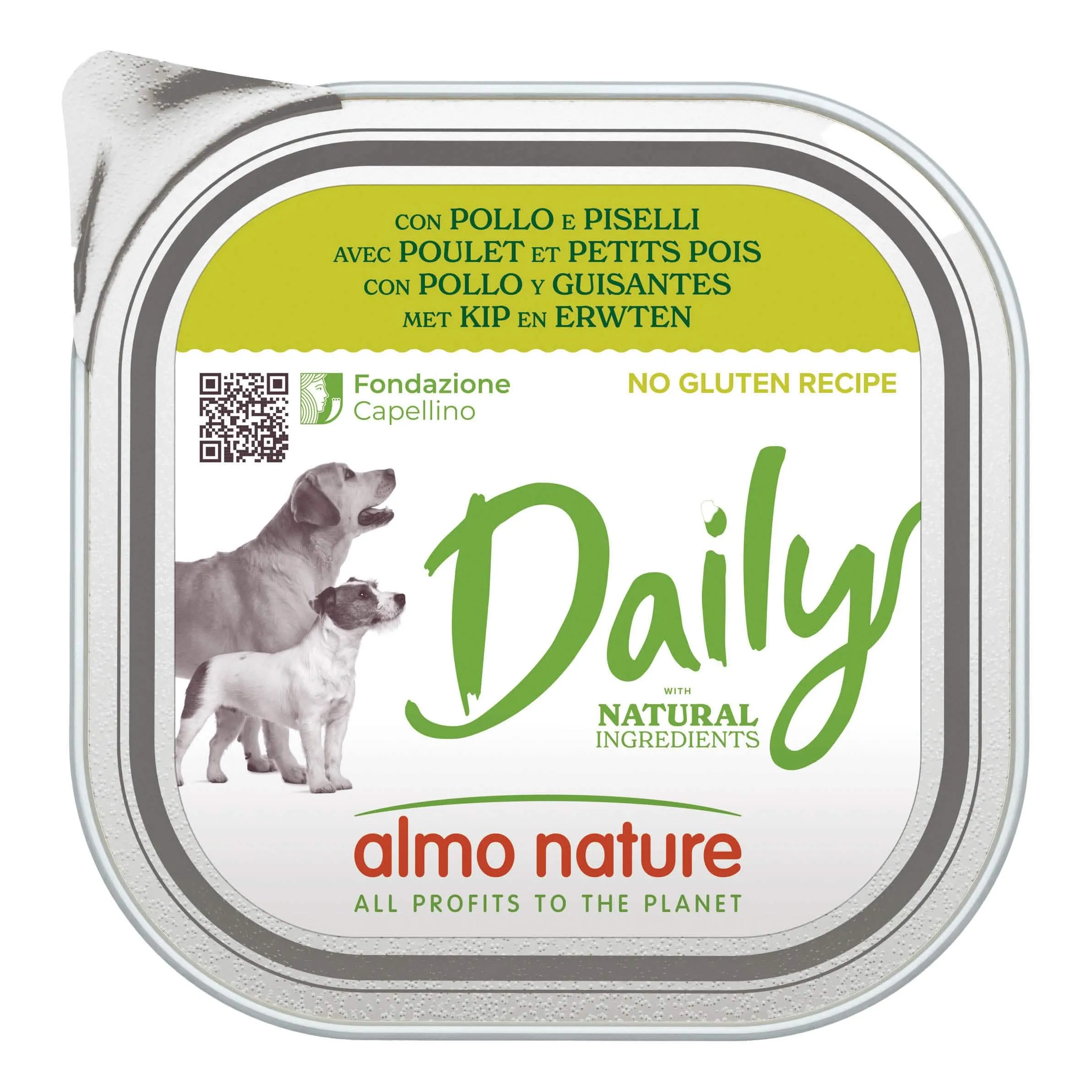 Daily menu dogs con pollo e piselli 300 g
