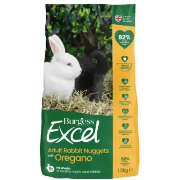 Burgess Excel Coniglio Adult Origano 1,5 kg - Mangime per conigli