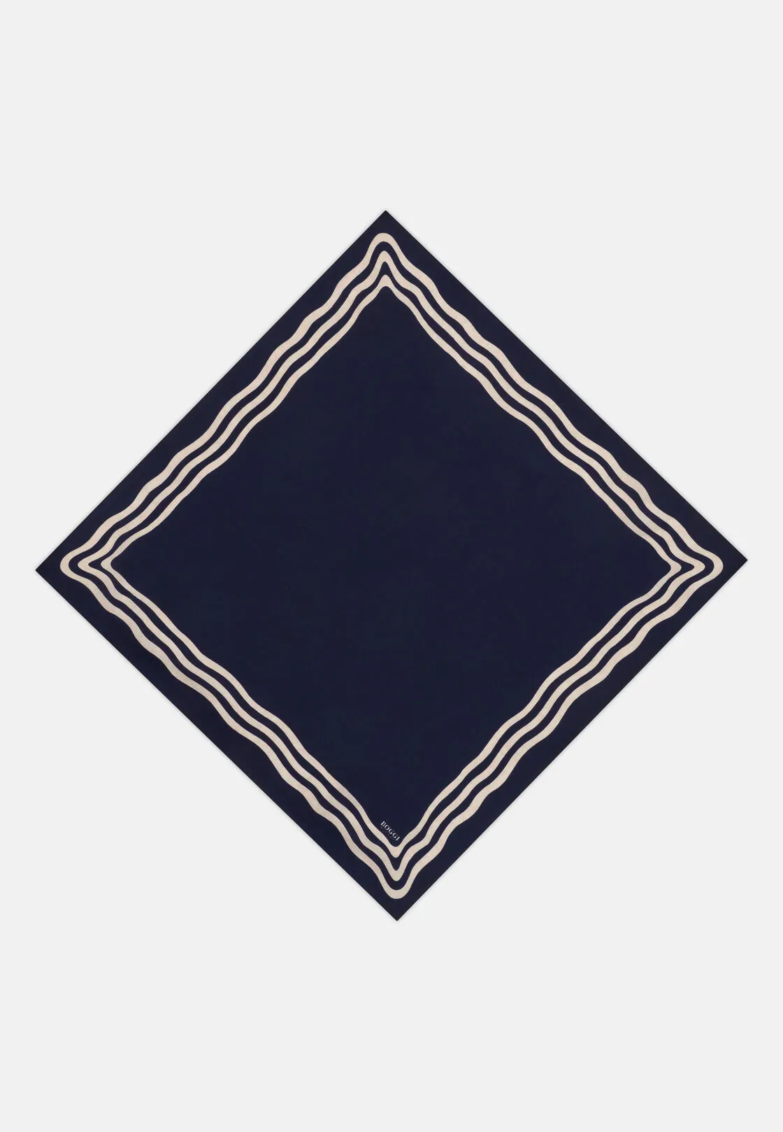 Boggi, Bandana Stampa Motivo Cornice In Seta, Uomo, Navy
