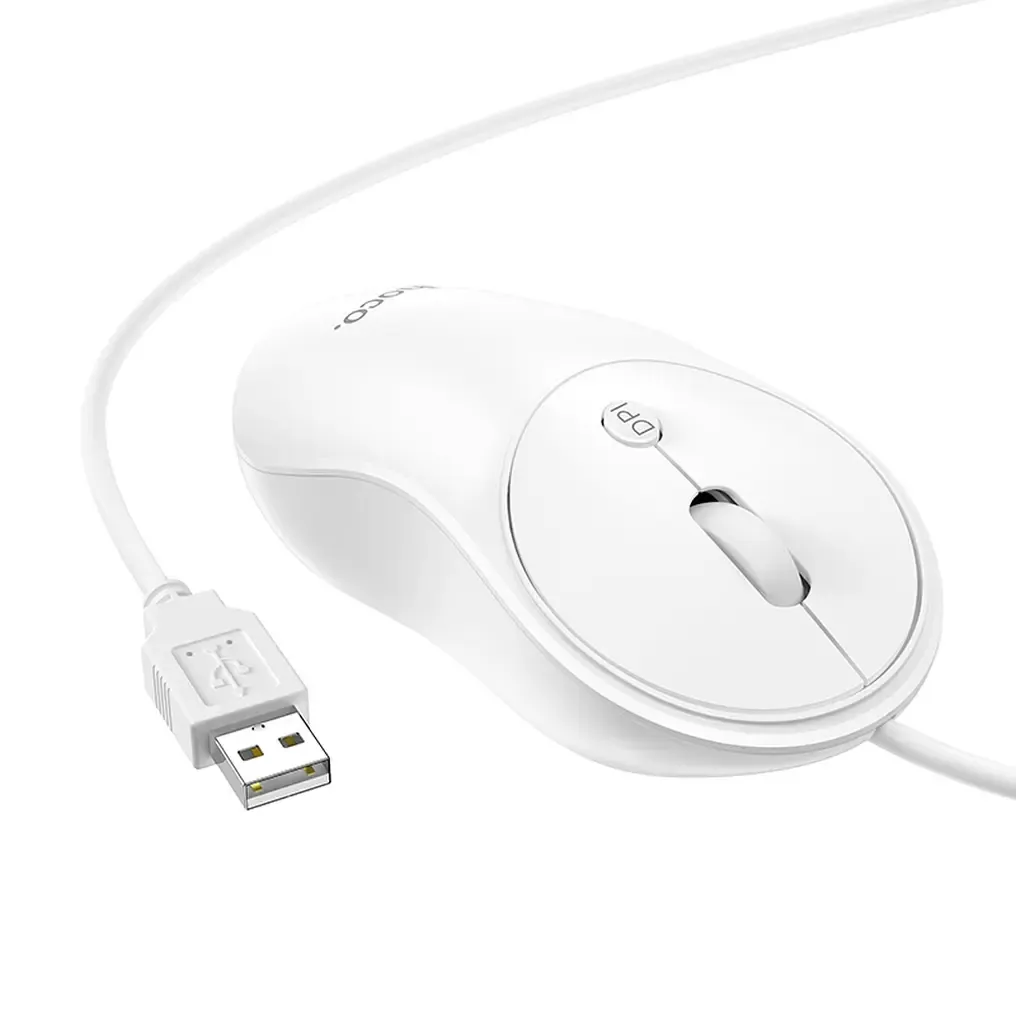 Mouse con filo USB HOCO GM13, 1600DPI, Bianco
