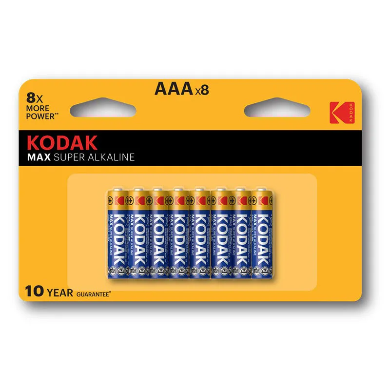 Batteria Kodak Max Super, AAA / LR3, Set da 8 pezzi