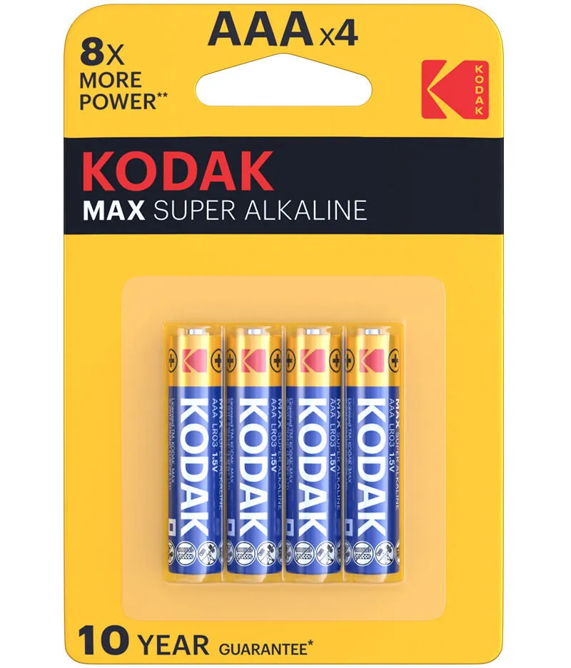 Batteria Kodak Max Super, AAA / LR3, Set da 4 pezzi