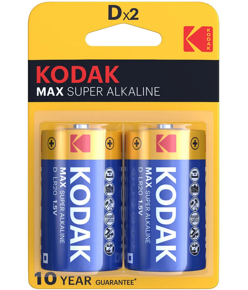 Batteria Kodak Max Super, LR20, Set 2 pezzi