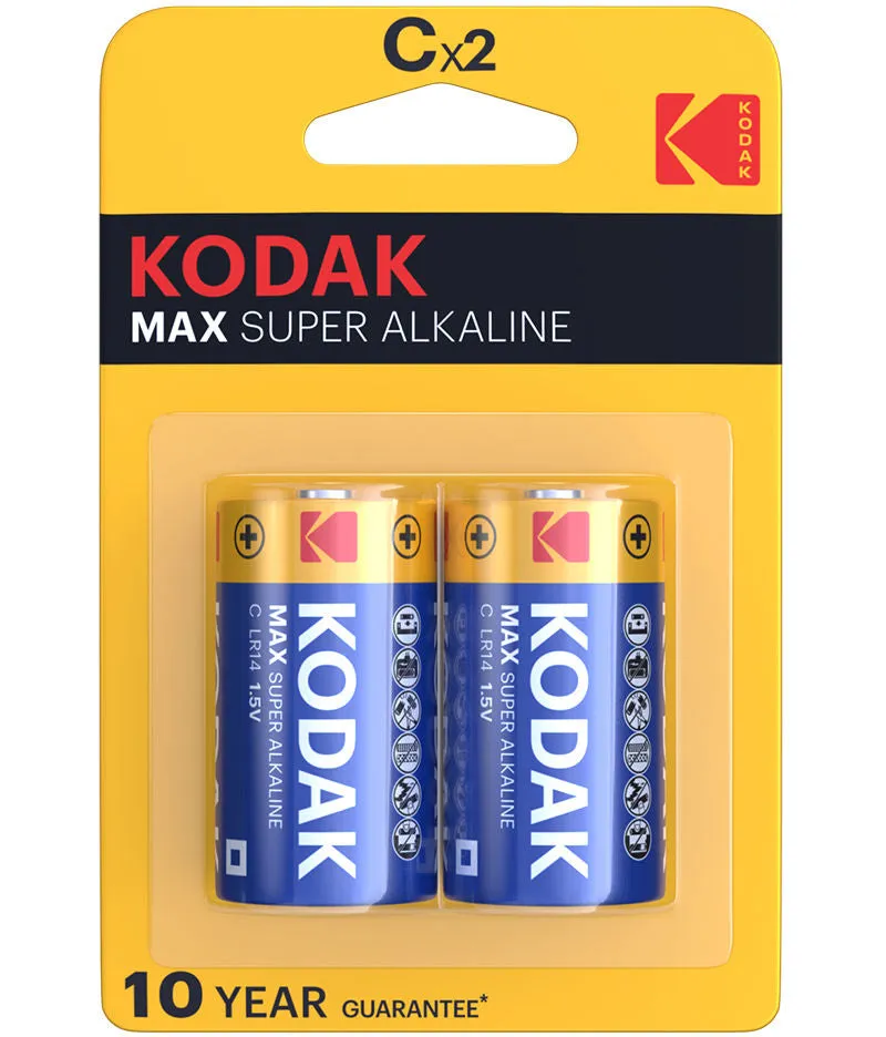 Batteria Kodak Max Super, LR14, Set 2 pezzi