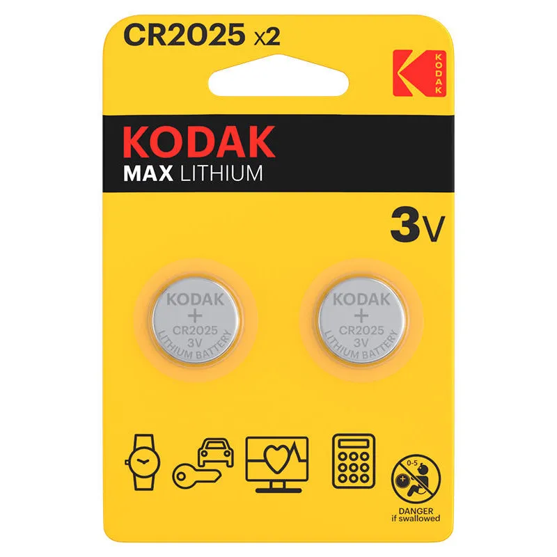 Batteria Kodak Max, CR2025, Set 2 pezzi