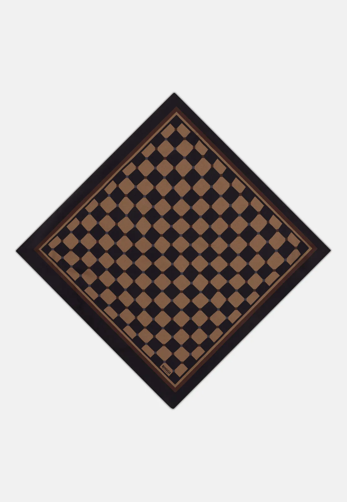 Boggi, Bandana Stampa Geometrica In Seta, Uomo, Nero