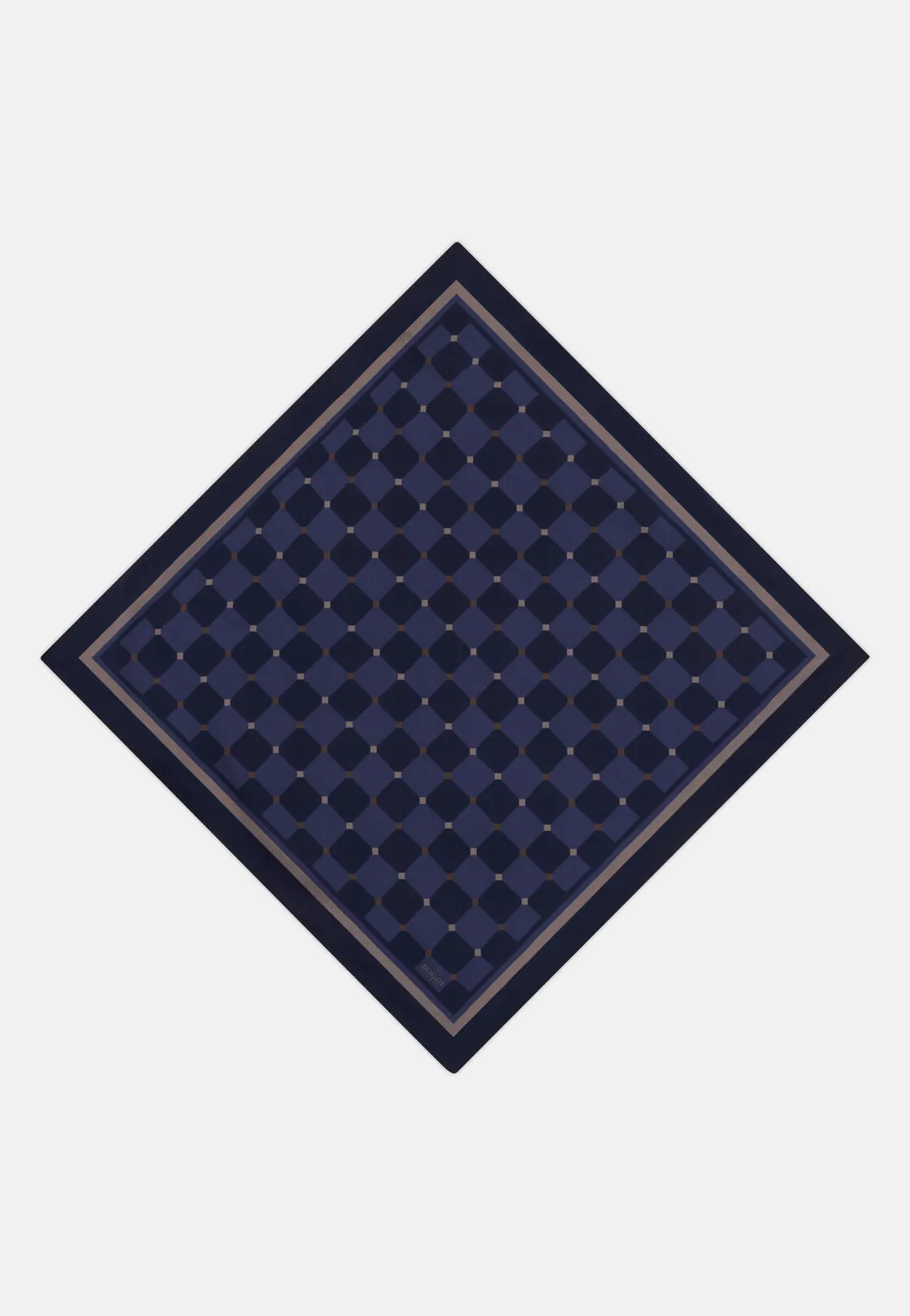 Boggi, Bandana Stampa Geometrica In Seta, Uomo, Navy