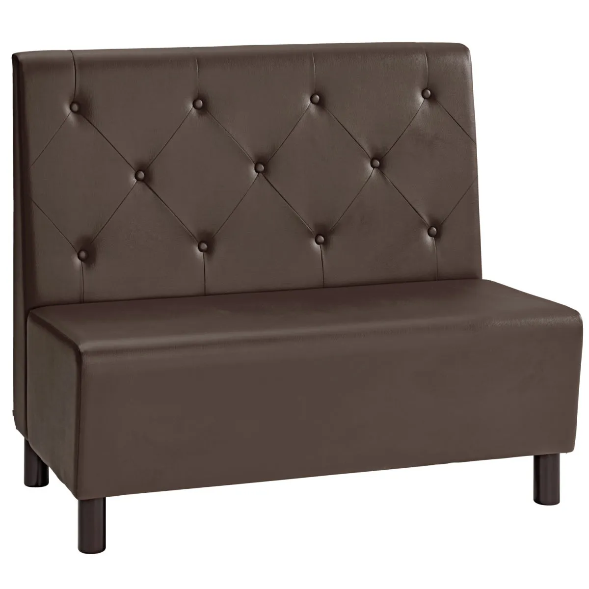 VEGA Panca imbottita Lerida in similpelle, a due posti; 118x62x102 cm (LxPxH); marrone