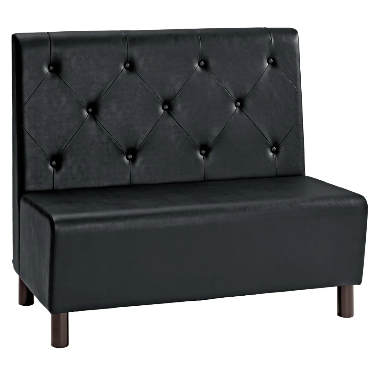 VEGA Panca imbottita Lerida in similpelle, a due posti; 118x62x102 cm (LxPxH); nero