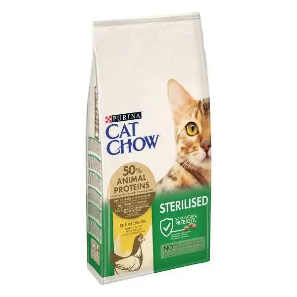 Purina Cat Chow Sterilised ricco di Pollo 10 kg - Croccantini per gatti