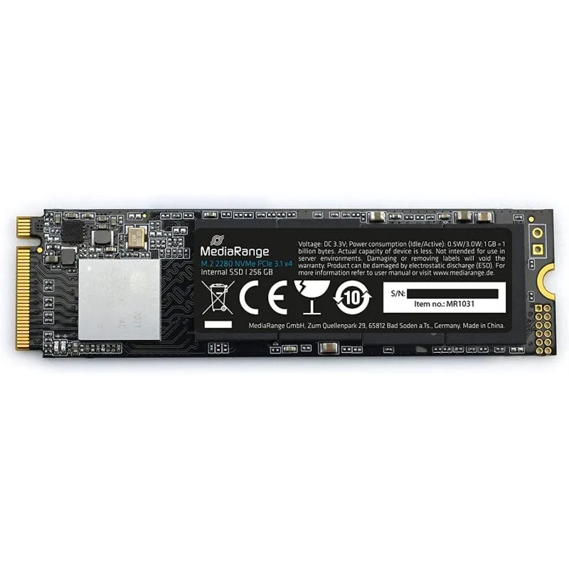 Mediarange MR1031 SSD M.2 3D TLC NAND NVMe PCIe 3.1 da 256 GB