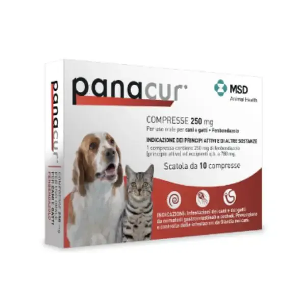 MSD Panacur Vermifugo per animali di taglia piccola Compresse per cani e gatti 10 Compresse