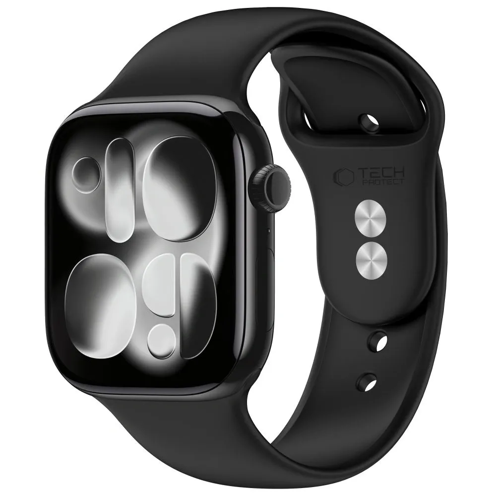 Cinturino Tech-Protect Silicone per Apple Watch Serie 49mm / 46mm / 45mm / 44mm, Nero
