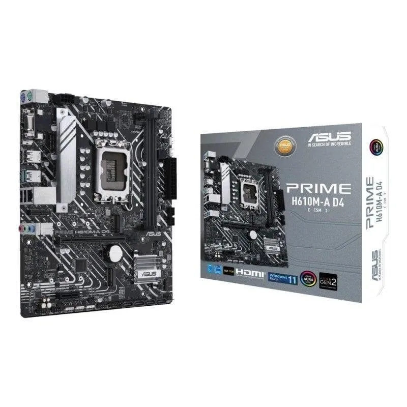 Schede Madri ASUS PRIME H610M-A D4-CSM Intel H610 LGA1700 DDR4 Micro ATX RGB