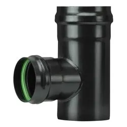 Tubo T canna fumaria (10cm) Ridotto 80mm FF PELLET LIGHT Nero opaco PN1005 8F