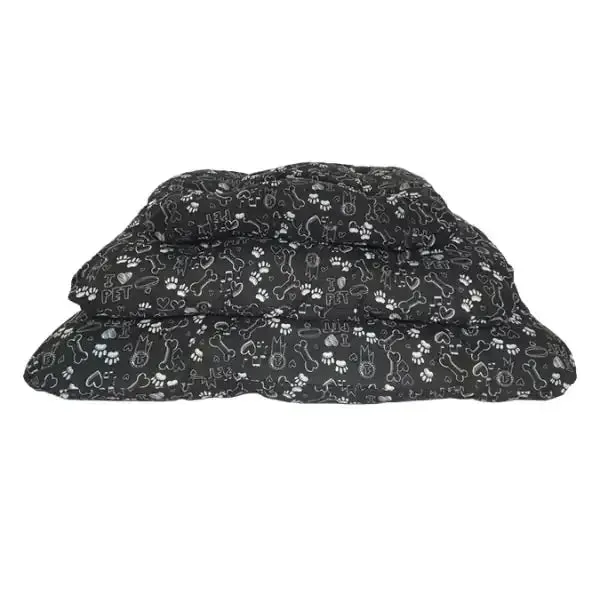 Cuscino imbottito rettangolare con 4 impunture Nero zampette Nasonero Misura 67x50 cm