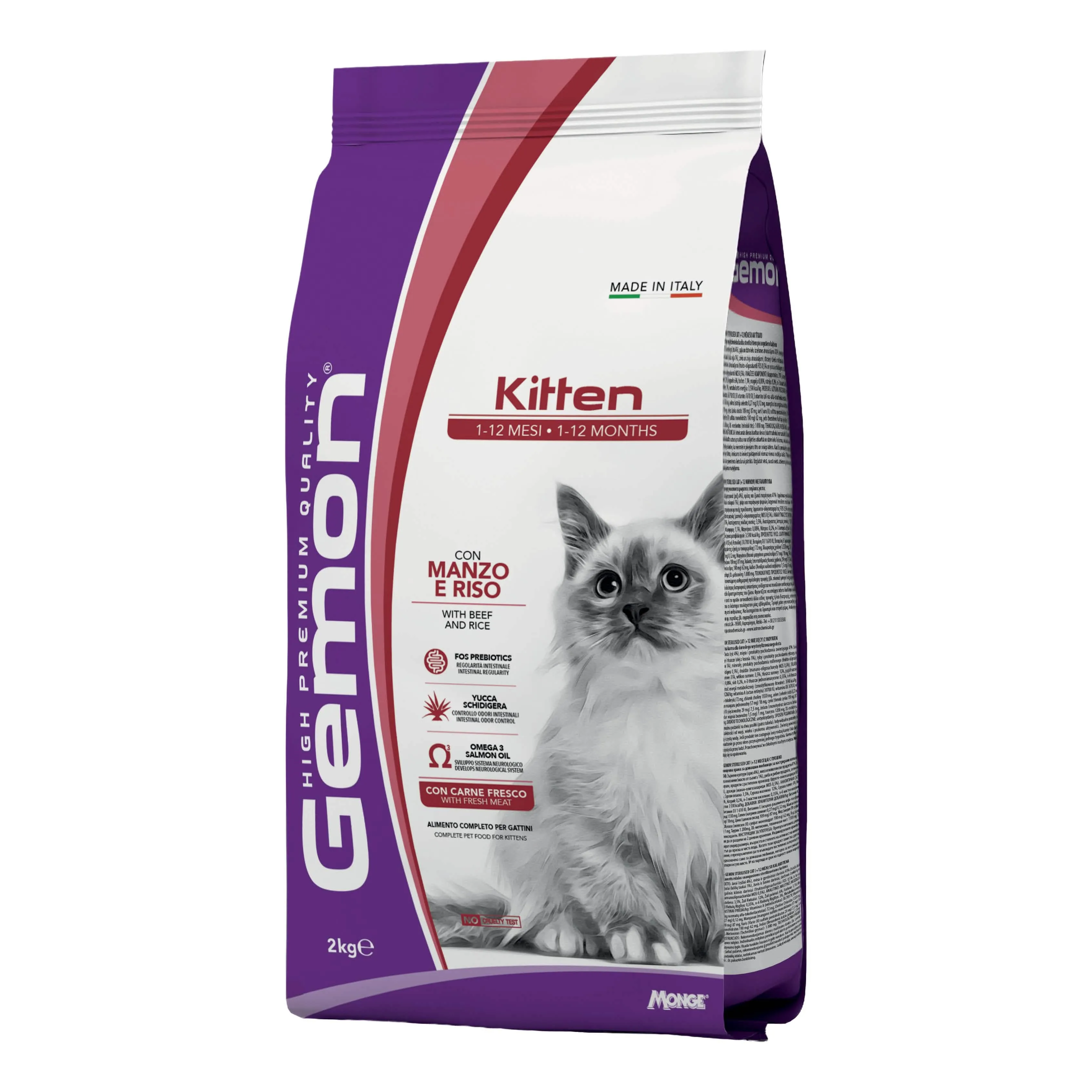 Gemon kitten manzo riso 2 kg