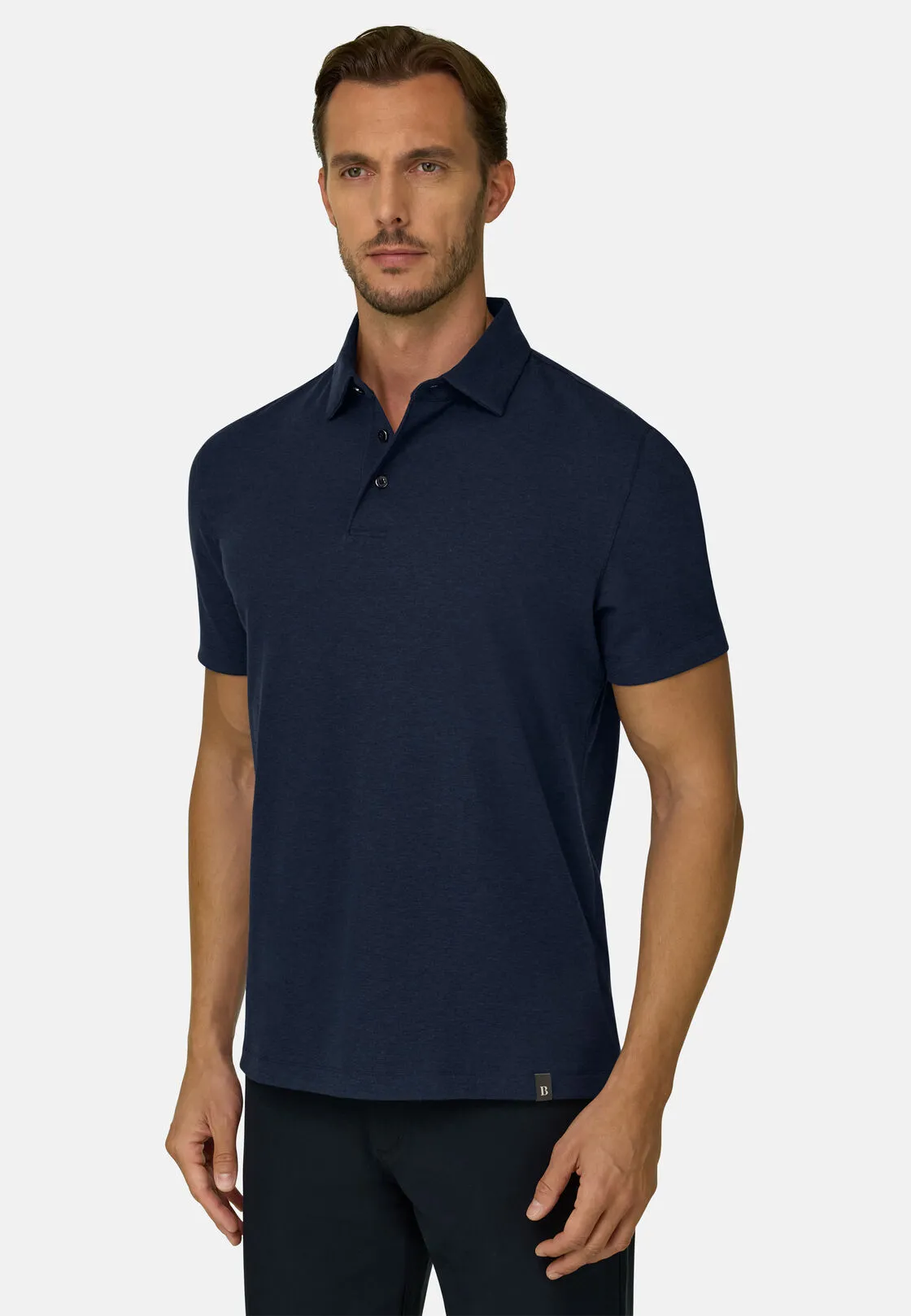 Boggi, Polo In Piqué In Misto Cotone B Tech, Uomo, Navy, Taglia: XL
