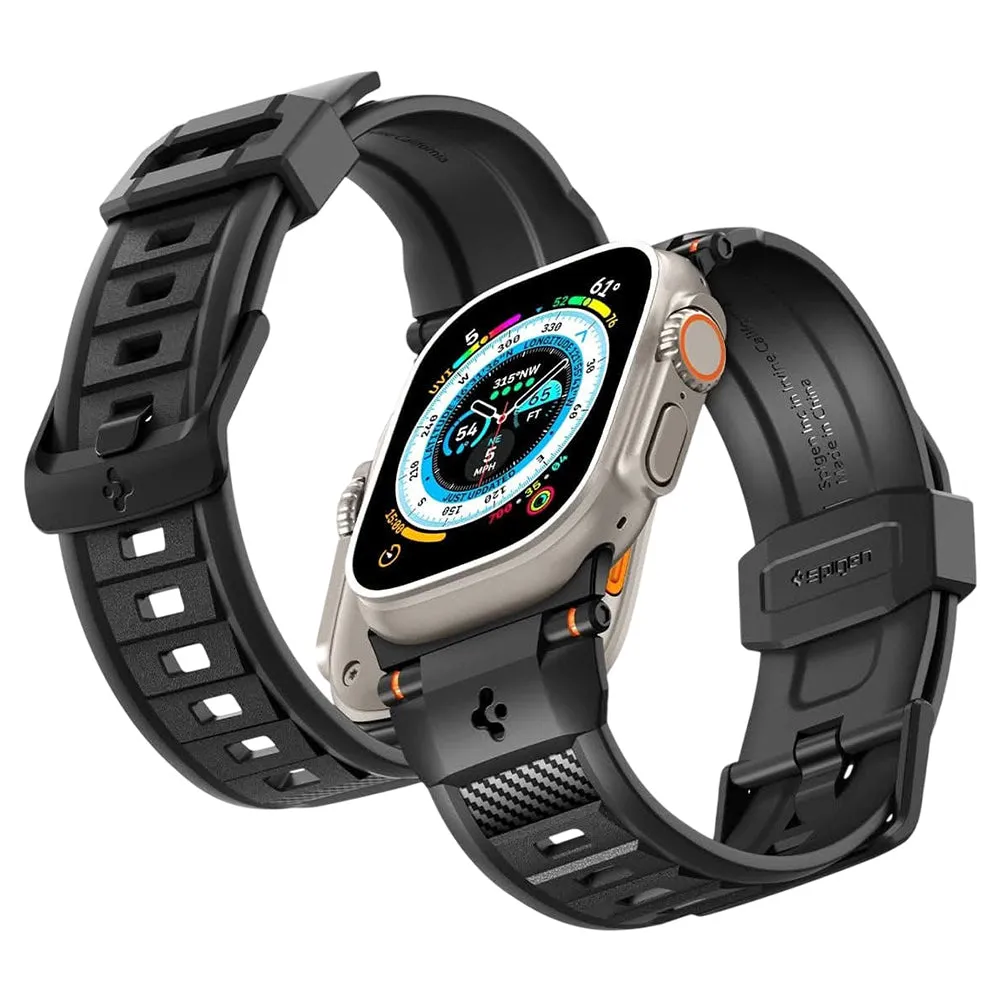 Cinturino Spigen Rugged per Apple Watch Serie 49 mm / 46 mm / 45 mm / 44 mm, Nero AMP07105