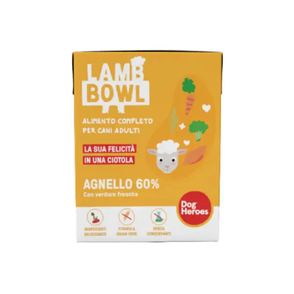 Dog Heroes Adult All Breeds Bowl Monoproteico Grain Free 390 gr Agnello - Umido monoproteico cane