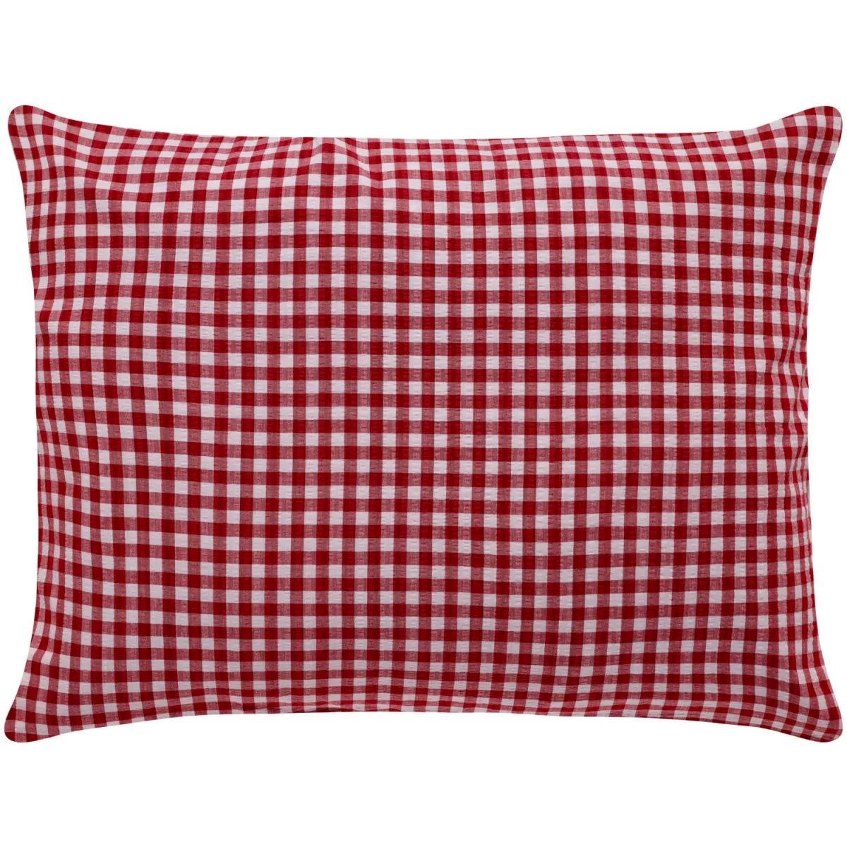 ERWIN M. Federa cuscino letto Tux Seersucker no stiro; 65x100 cm (LxL); rosso