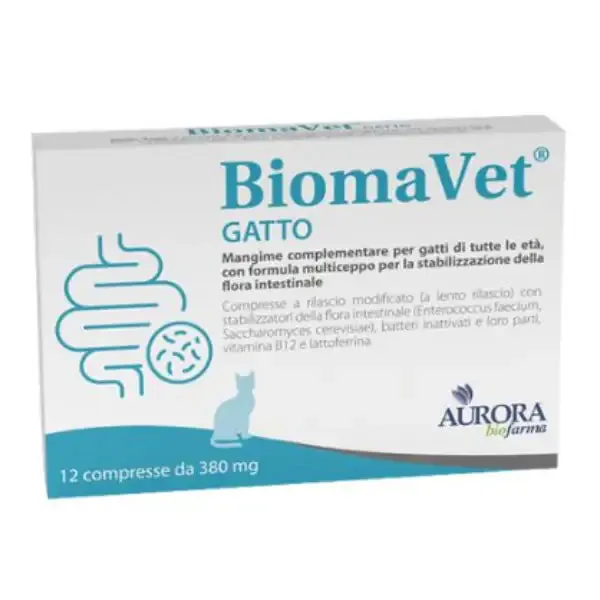 Aurora Biofarma Biomavet Supporto intestinale Gatto Compresse per gatti 12 Compresse - Integratori per gatti