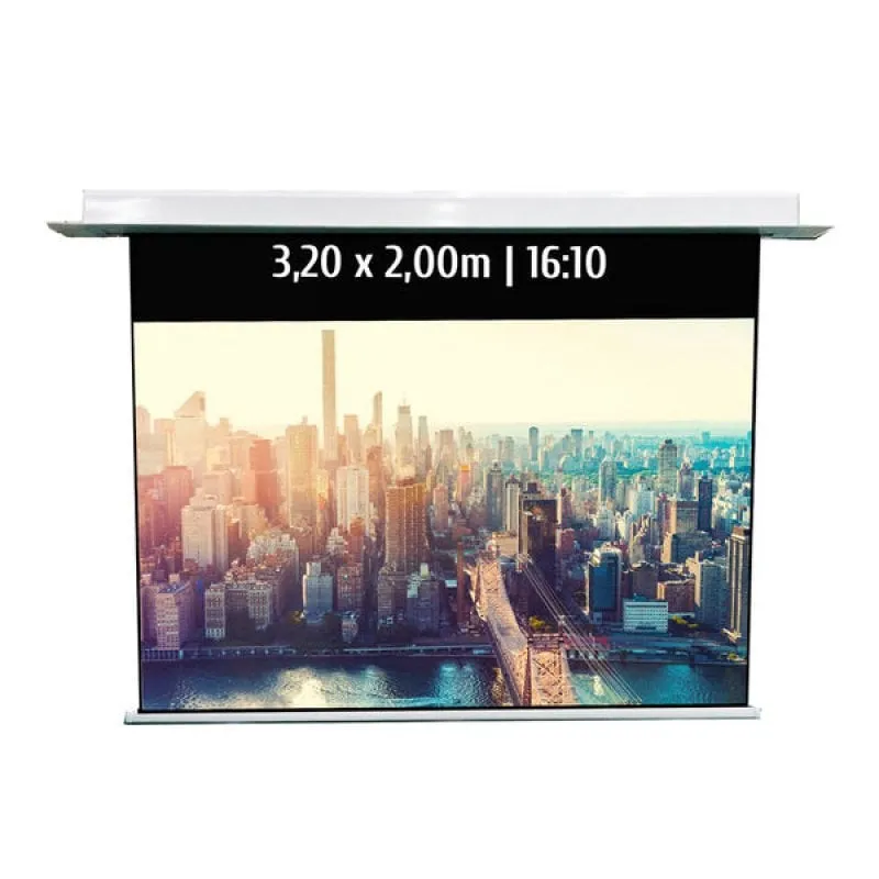 Schermo per proiezioni Kimex da incasso elettrico 3,20x2m 16:10 con WiFi