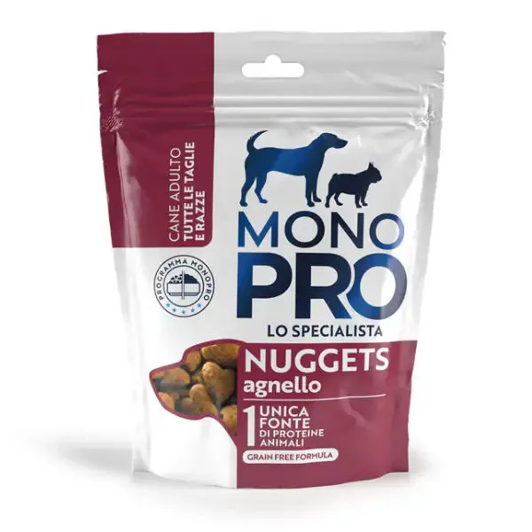 Monopro lo specialista Dog Adult Nuggets croccanti Grain Free 80 gr Agnello