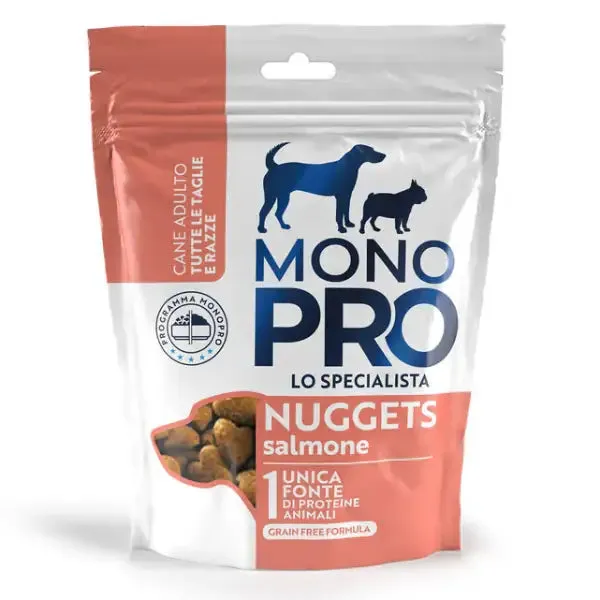 Monopro lo specialista Dog Adult Nuggets croccanti Grain Free 80 gr Salmone