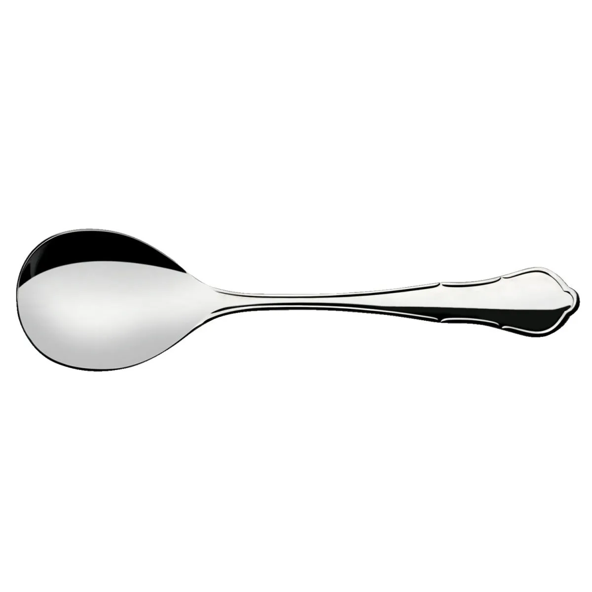 VEGA Cucchiaio da servizio Chippendale; 22.4 cm (L); argento, manico argento