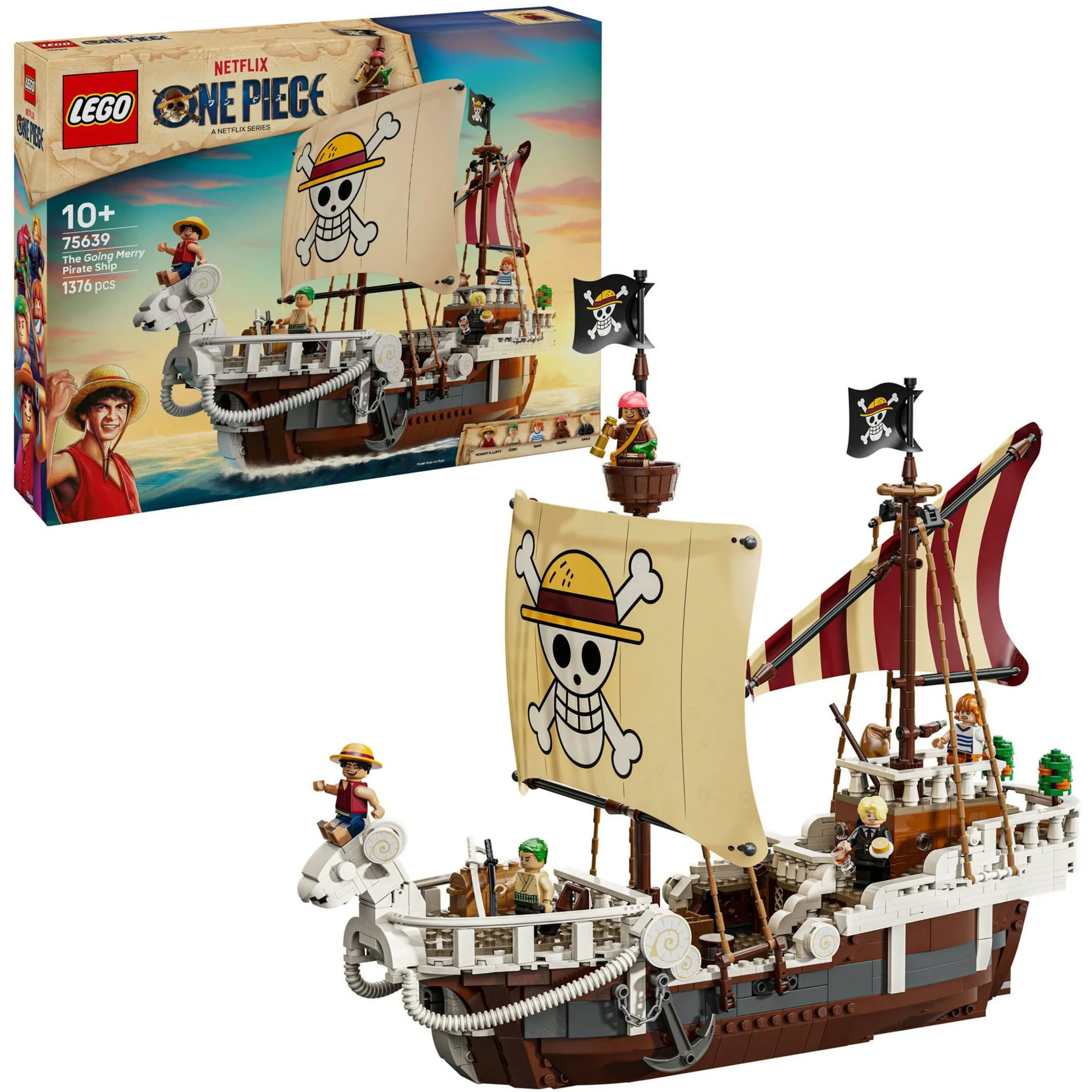 ONE PIECE 75639 La Nave Pirata Going Merry, Barca Giocattolo con 5 Minifigure tra cui Luffy, Zoro e Nami per Bambini 10+, Giochi di costruzione