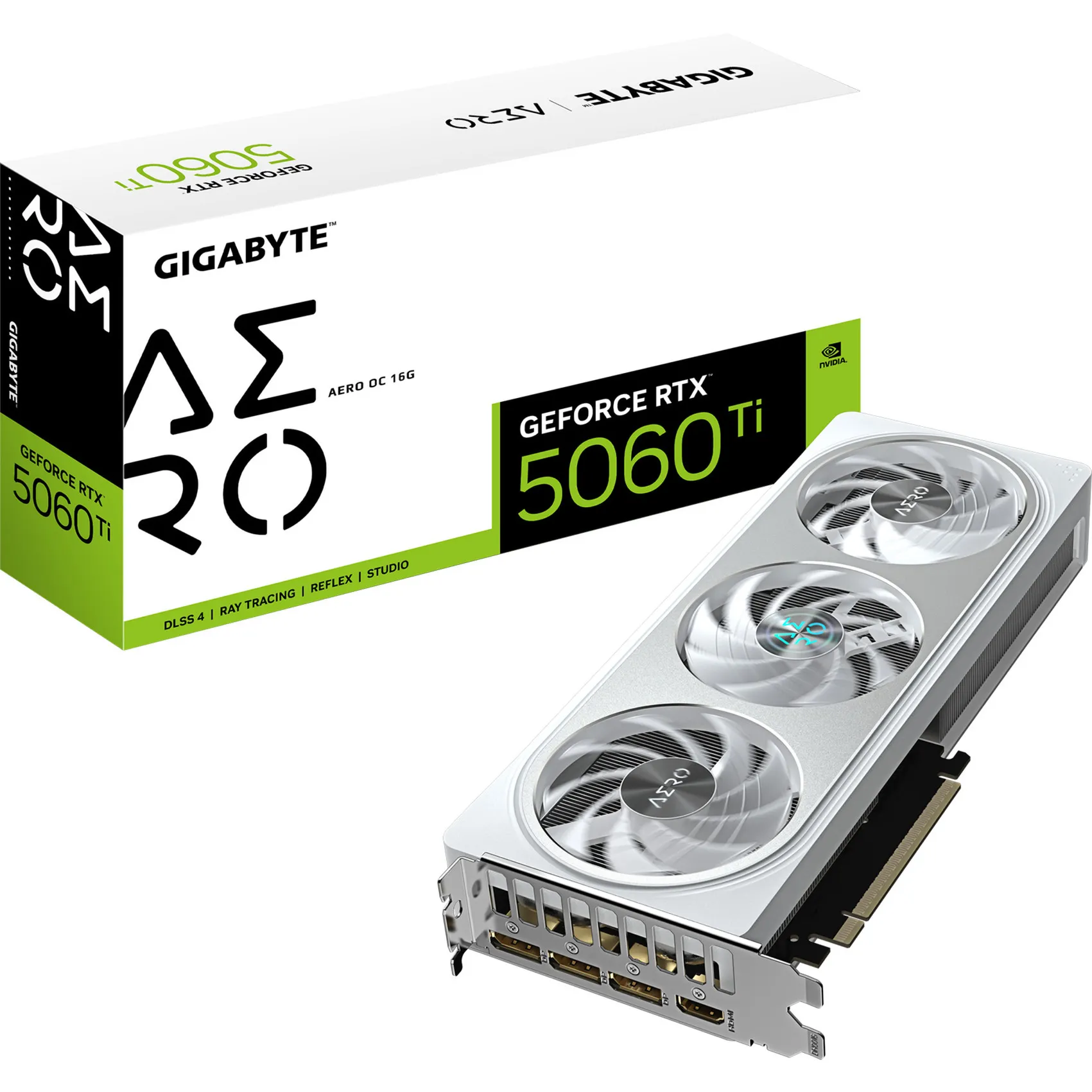 GeForce RTX 5060 Ti AERO OC 16G Scheda Grafica – 16 GB GDDR7, 128 bit, PCI-E 5.0, 2647MHz Frequenza Core, 3 x DisplayPort, 1 x HDMI, GV-N506TAERO OC-16GD