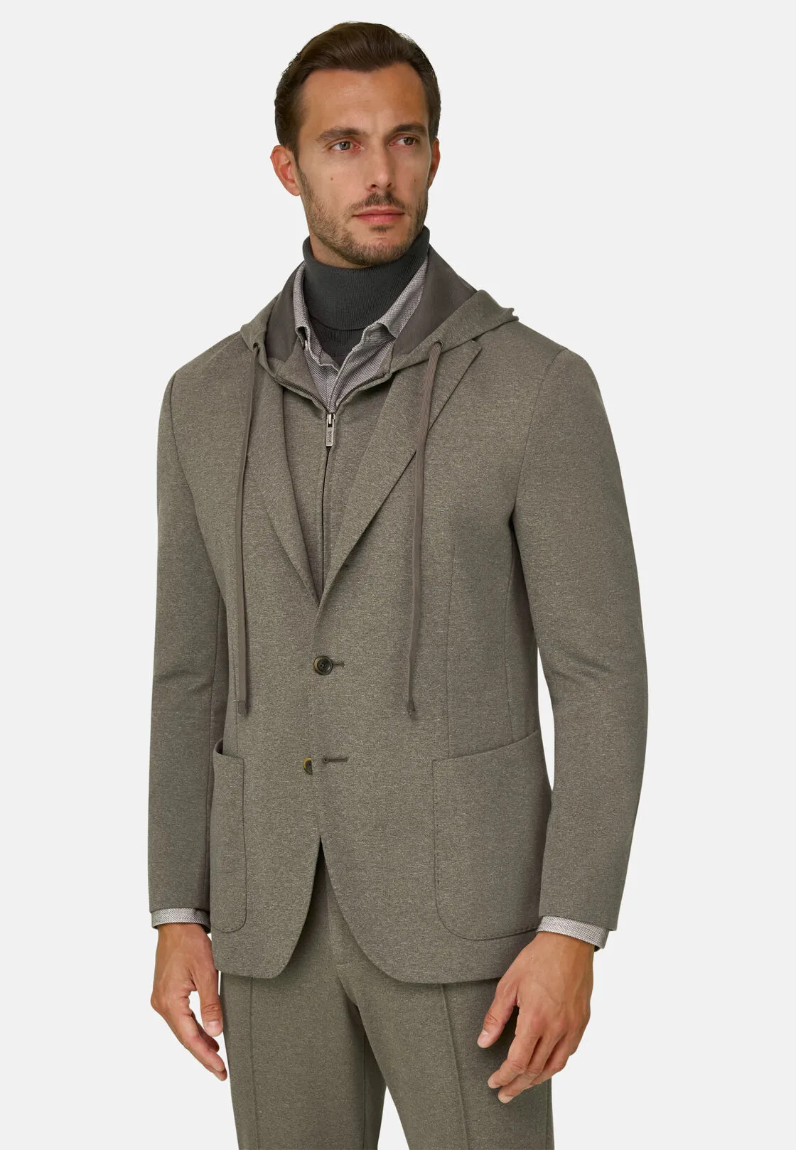 Boggi, Giacca Felpa Madison In Misto Cotone Elasticizzato, Uomo, Marrone, Taglia: 50