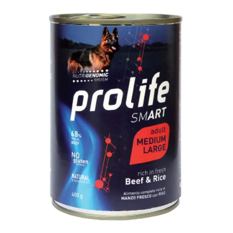 Prolife dog smart adult beef & rice medium/large 400 g