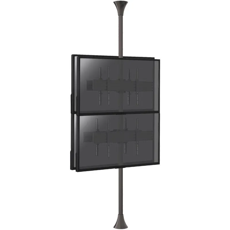 Kimex Supporto da Terra/Soffitto per 4 Schermi TV 32''-75'' Altezza 240cm VESA 400x400 Max 30Kg