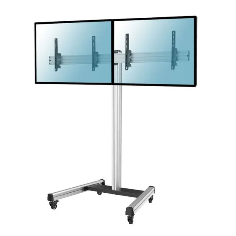 Supporto da Terra Kimex Inclinabile con Ruote per 2 Schermi TV 43"-49" Altezza 175cm VESA 400x400 Max 50Kg
