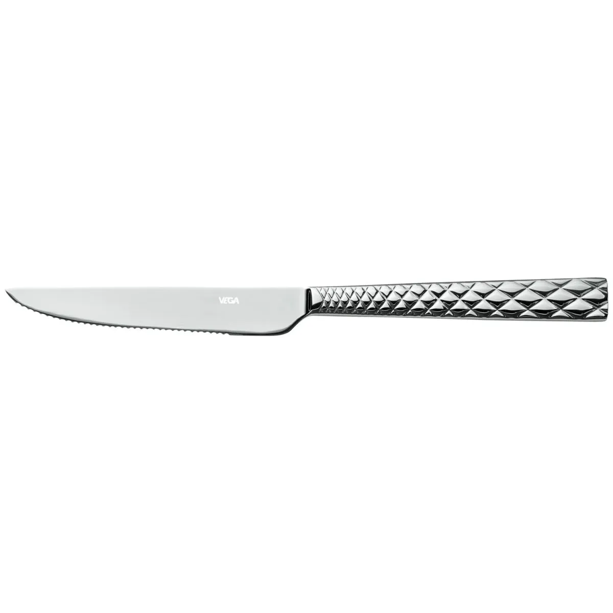 12x VEGA Coltello per pizza e bistecca Brilio; 23.9 cm (L); argento, manico argento; 12 pz. / Pacco