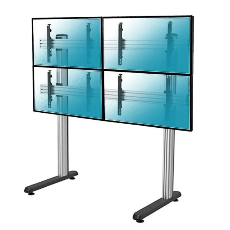 Supporto da Pavimento Kimex per 4 Schermi TV 45"-55" Altezza 175cm VESA 600x400 Max 50Kg