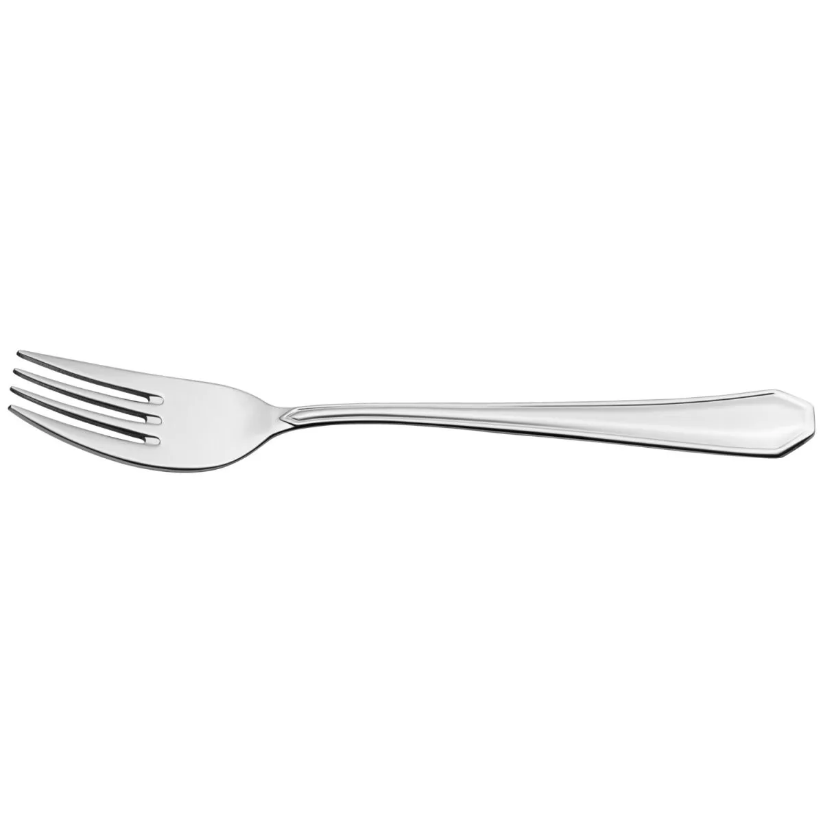 12x VEGA Forchetta da tavola Tunis; 19.2 cm (L); argento, manico argento; 12 pz. / Pacco