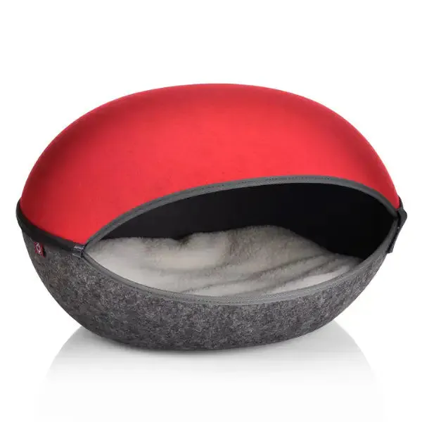 Cuccia per gatti Nicchia in felcro, con cuscino double face Canadian Cat Rosso - Cuccia per gatti