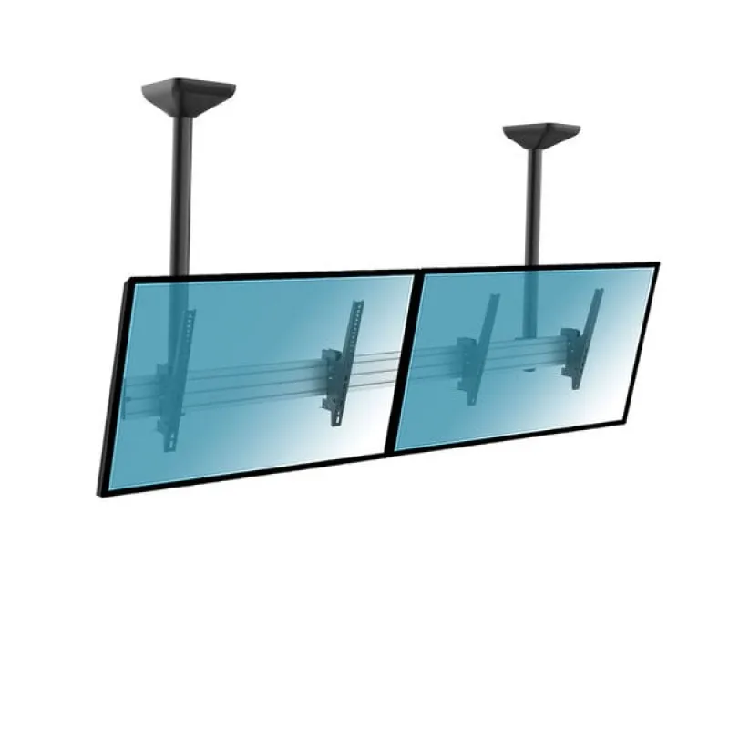 Kimex Supporto da Soffitto per 2 Schermi TV 45"-55" Altezza 100cm VESA 600x400 Max 50Kg