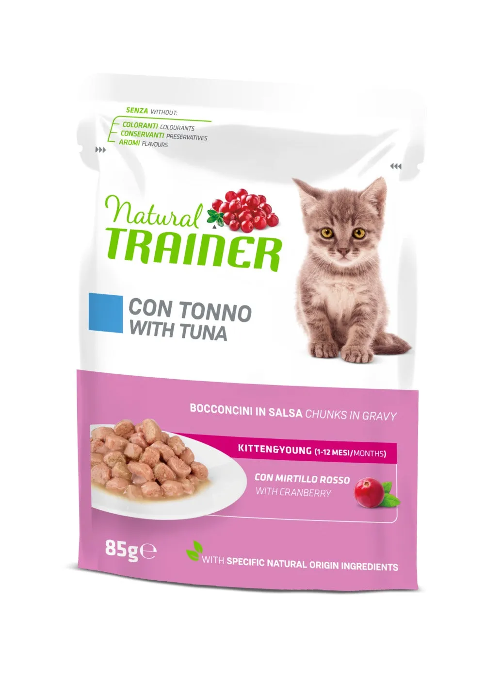 Natural trainer gatto kitten&young tonno umido 85 g