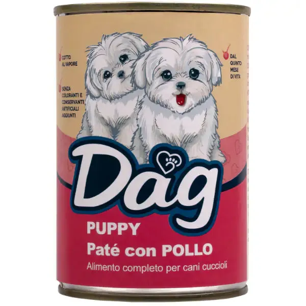 Dag Dog Puppy All Breeds Patè 400 gr Pollo - Cibo umido per cani