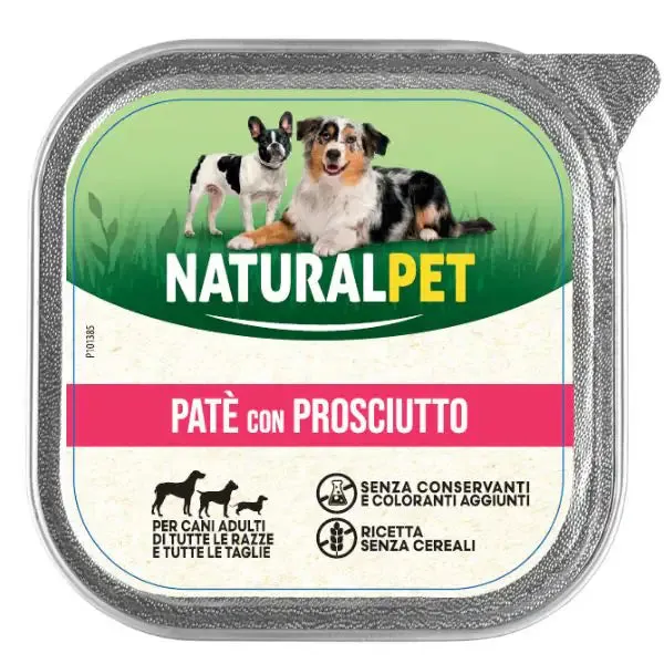 NaturalPet Dog Adult Patè 150 gr Prosciutto - confezione da 6 pezzi