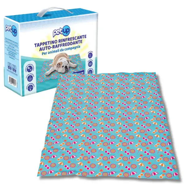 Tappetino refrigerante per cani e gatti PetUp Fantasia Azzurro 50 x 65 cm - Cucce per cani
