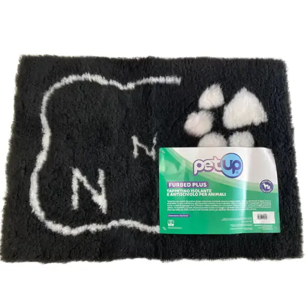 Tappetino antiscivolo da pavimento Furbed Plus PetUp Nero 75 x 95 cm - Tappetino antiscivolo in poliestere, anallergico e traspirante, lavabile in lavatrice, ideale per cani e gatti sensibili, perfetto per uso domestico o in auto. - Cucce per cani