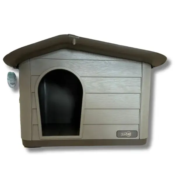 Cuccia per cani in plastica da esterno EcoHouse PetUp 60 x 51 x 41 cm - Cuccia in plastica resistente agli urti e ai raggi UV, ideale per cani di taglia piccola e media, facile da pulire e montare, perfetta per esterni con tettuccio spiovente per evitare ristagni d'acqua. - Cucce per cani da esterno